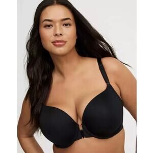 Torrid Perfect T Front-Close Boost Bra Black 44DD Smooth T-Shirt Push-Up